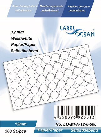 Markierungspunkte rund Klebepunkte 50mm R aus Papier von LabelOcean 