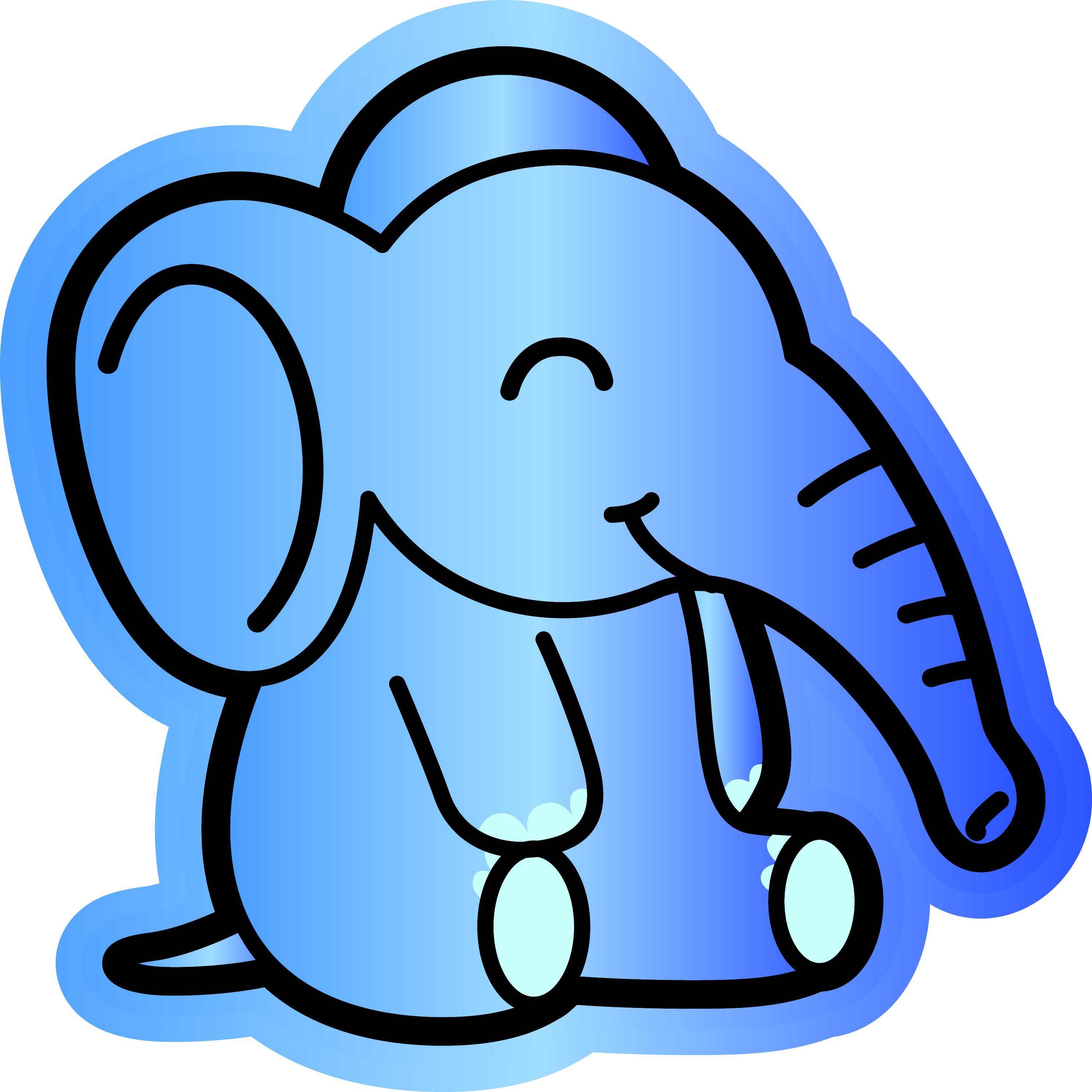 Tieraufkleber Elefant (3) Sticker Wandtattoo 23cm