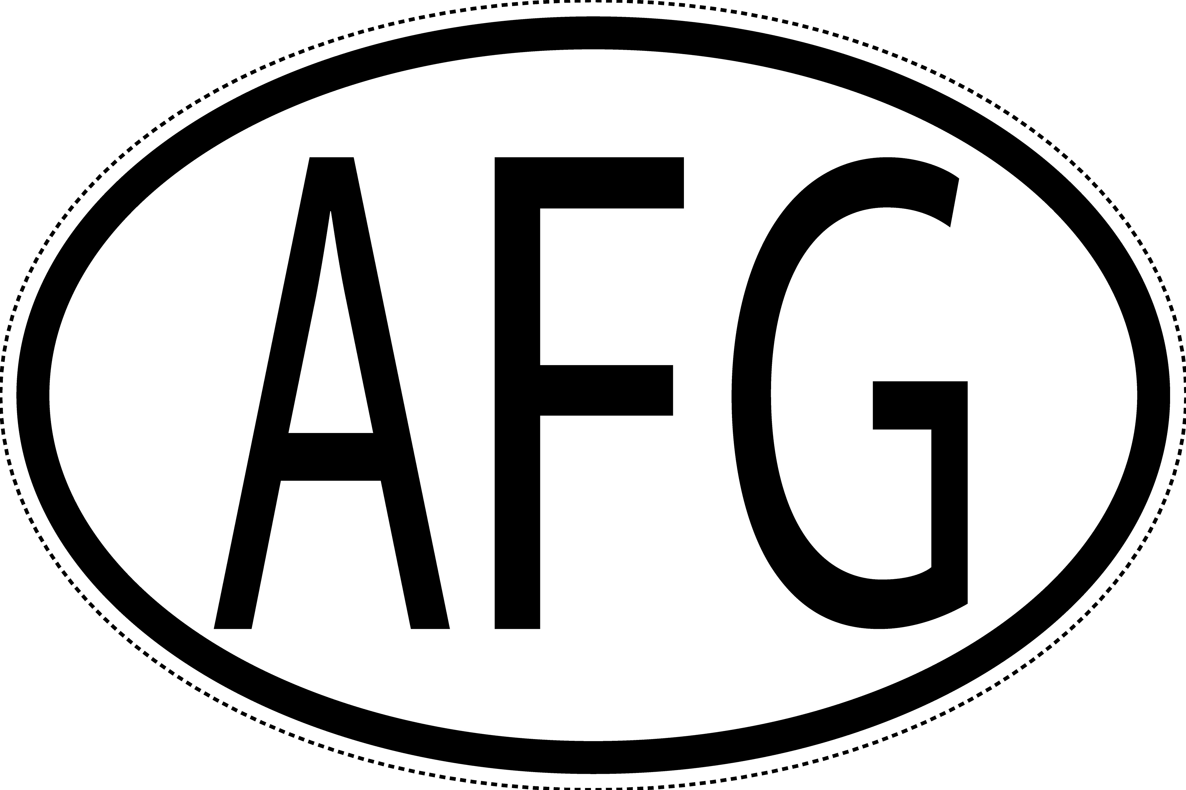 Afghanistan Länderkennzeichen "AFG" 10x6,5cm Auto PKW Kennzeichen Sticker