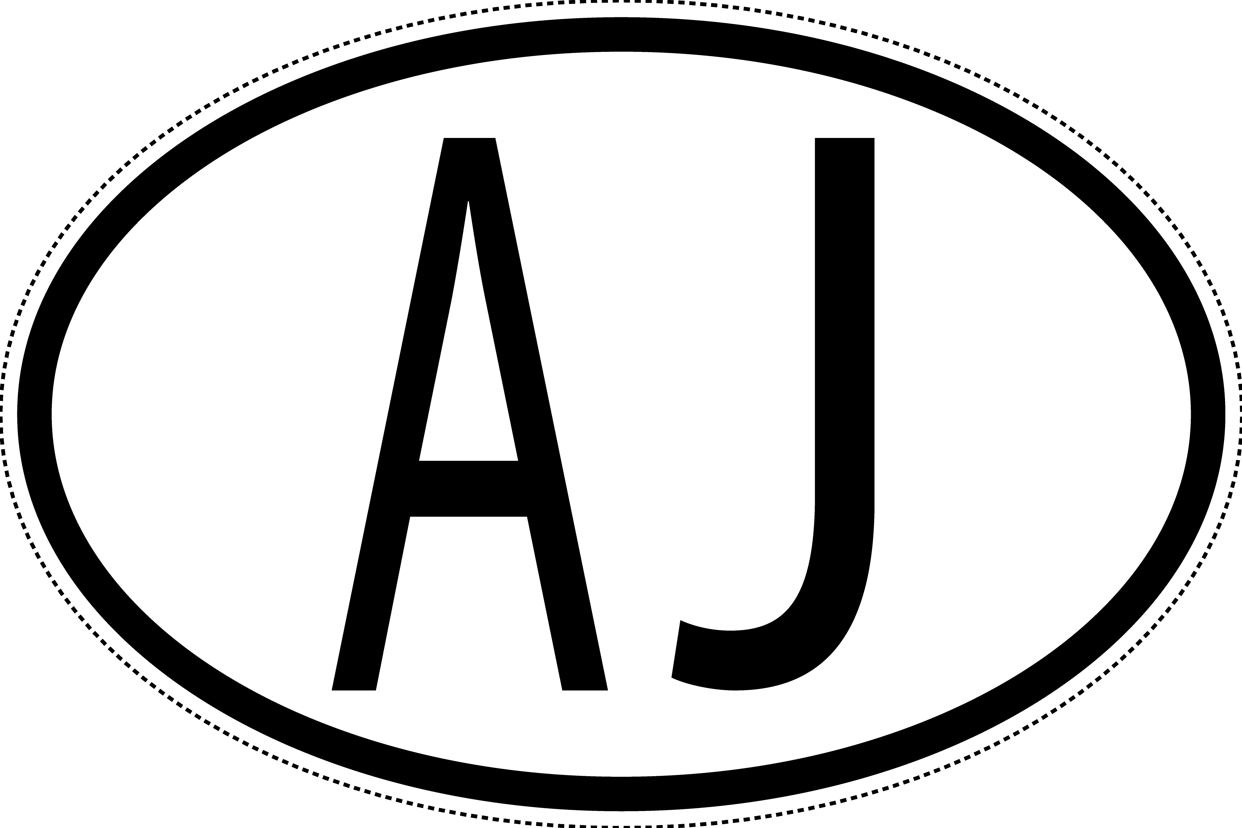 Amerikanische Jungferninseln Länderkennzeichen "AJ" 15x9,8cm Auto PKW Sticker