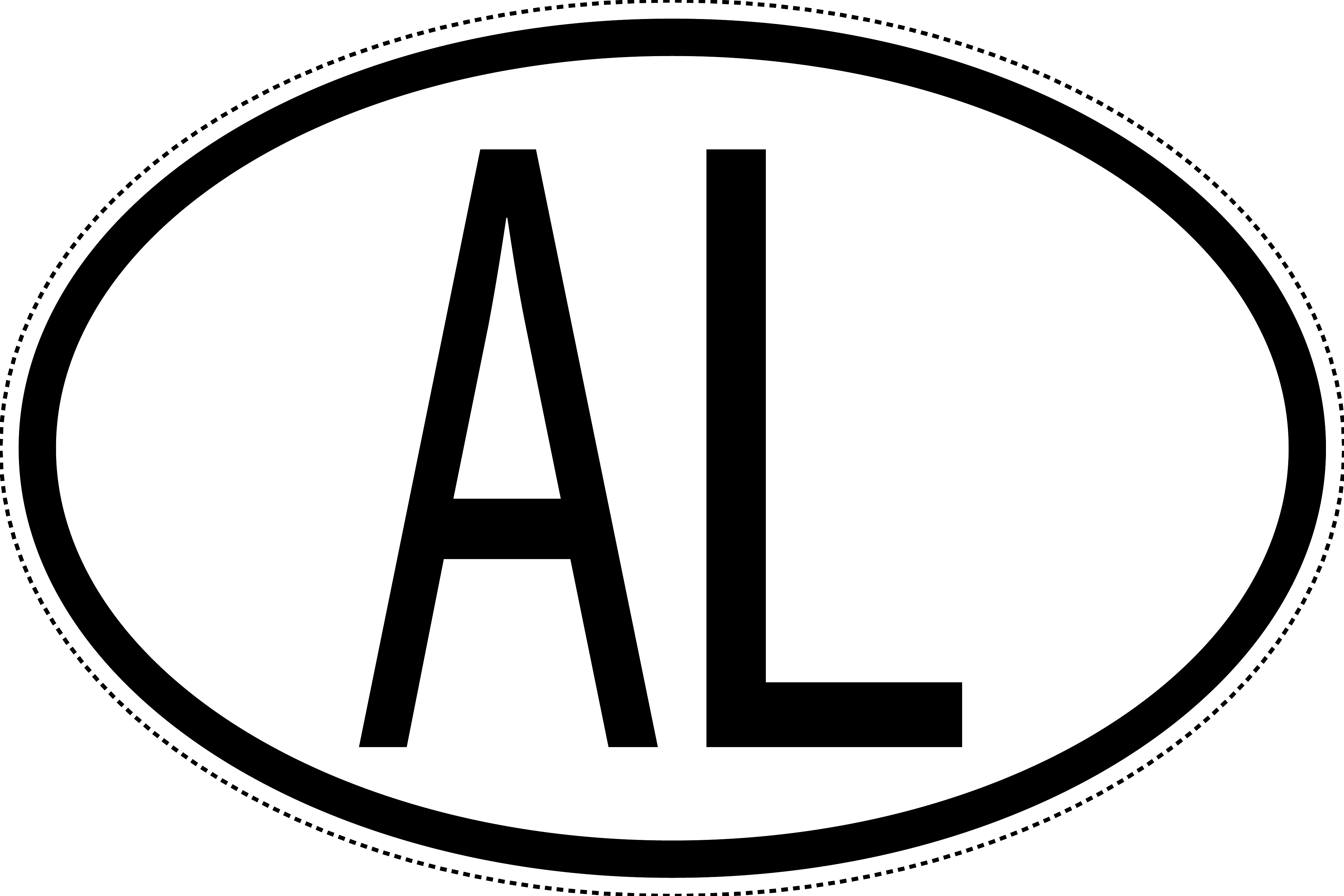Albanien Länderkennzeichen "AL" 15x9,8cm Auto PKW  Kennzeichen Sticker