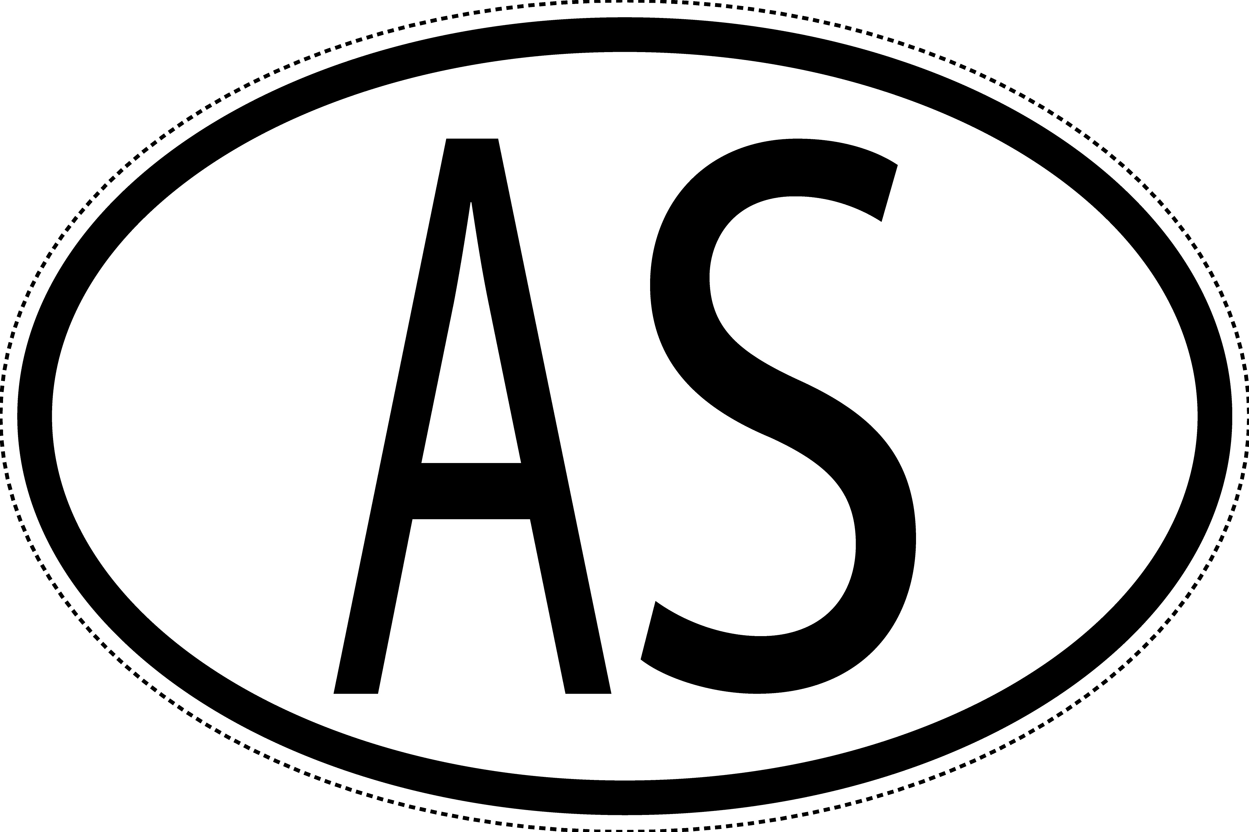 Amerik. Samoa Länderkennzeichen "AS" 15x9,8cm Auto PKW Kennzeichen Sticker