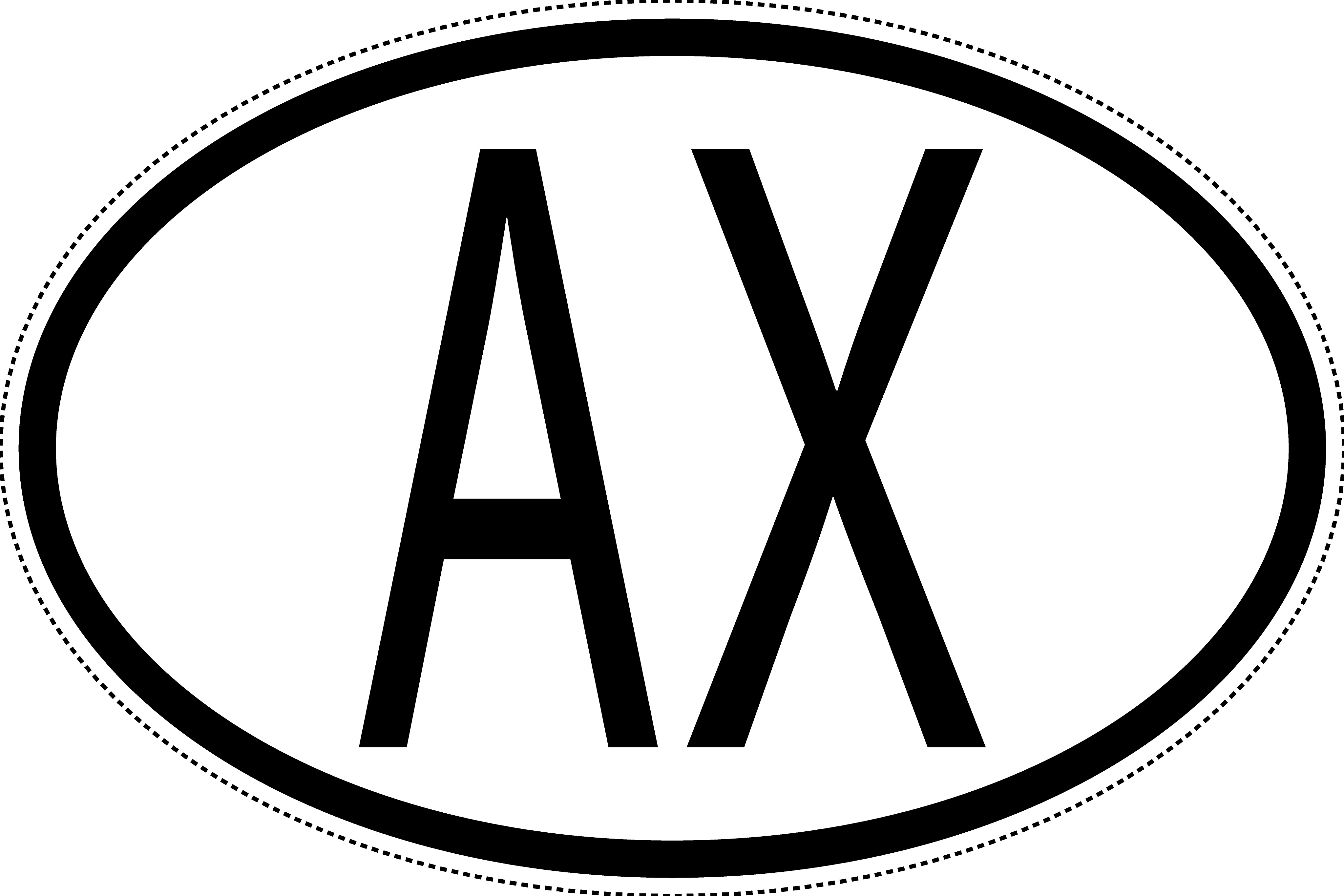 Aland Länderkennzeichen "AX" 10x6,5cm Auto PKW Kennzeichen Sticker