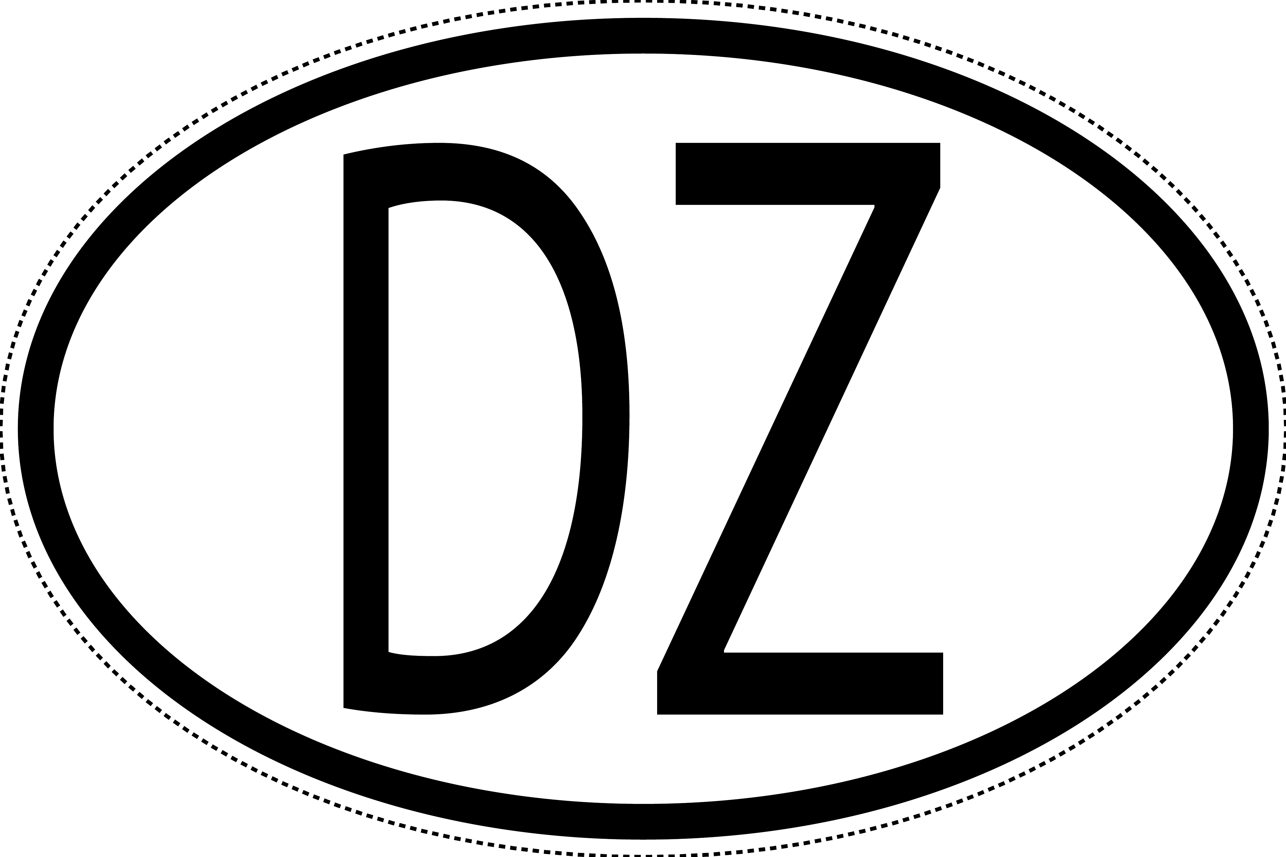 Algerien Länderkennzeichen "DZ" 10x6,5cm Auto PKW Kennzeichen Sticker