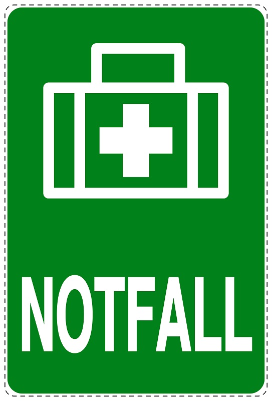 Notfall Aufkleber Notfall 26,5x39,5 cm Hinweis Sticker (1)