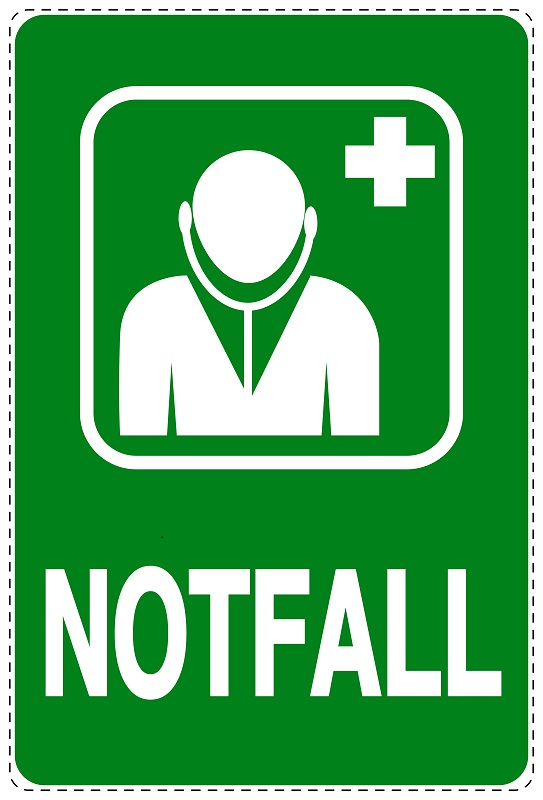 Notfall Aufkleber Notfall 26,5x39,5 cm Hinweis Sticker (2)