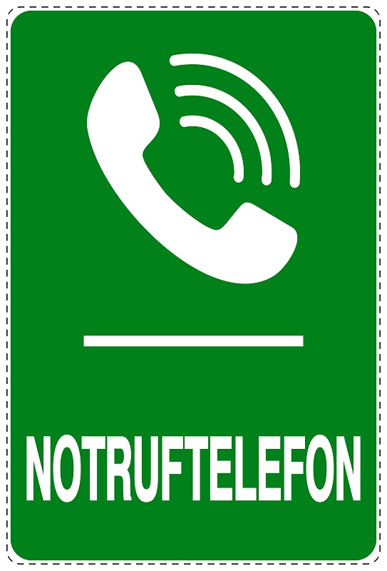 Notfall Aufkleber Notruftelefon 26,5x39,5 cm Hinweis Sticker