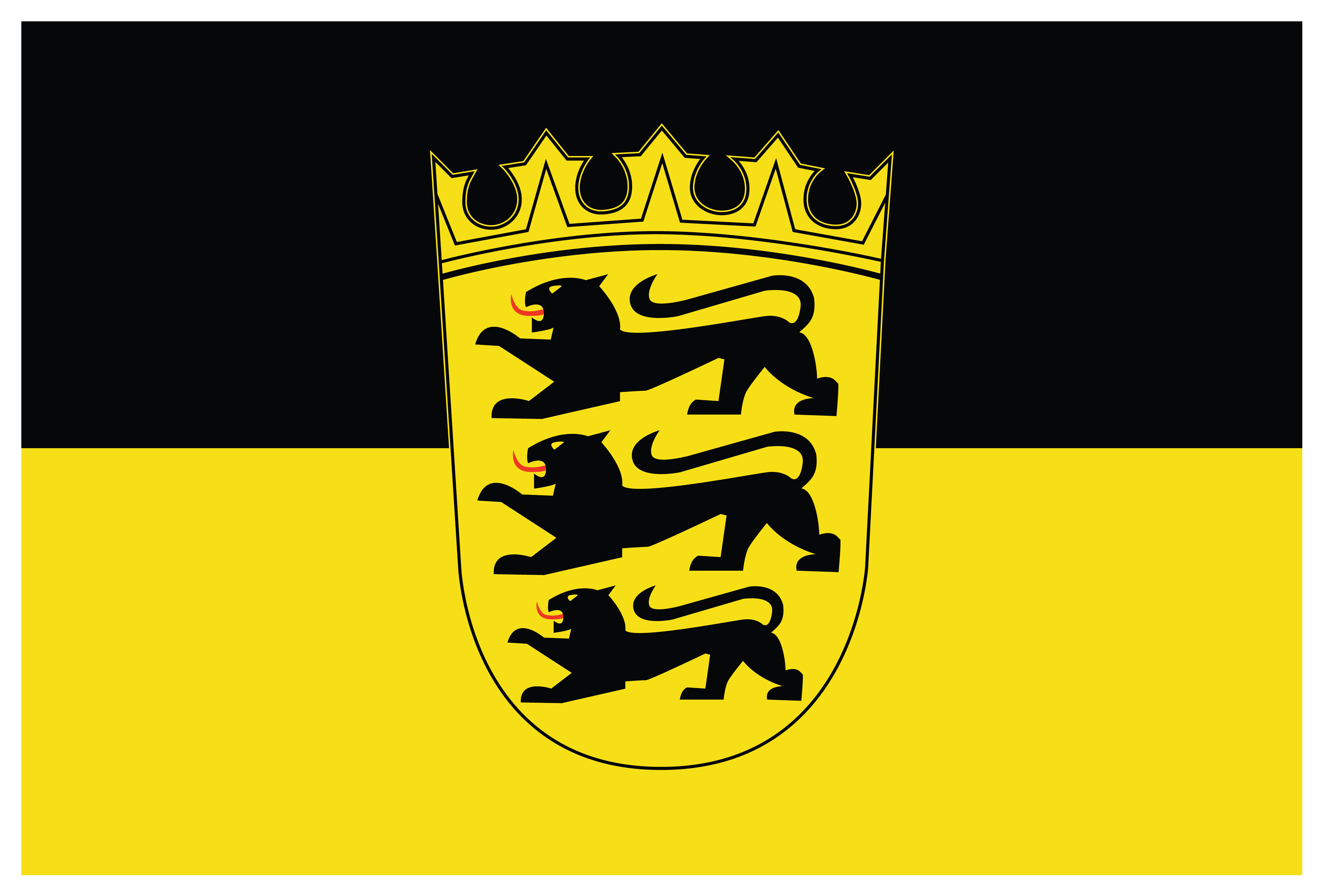 5 - 100 cm Flaggen Deutsche Bundesländer breit Sticker selbstklebend
