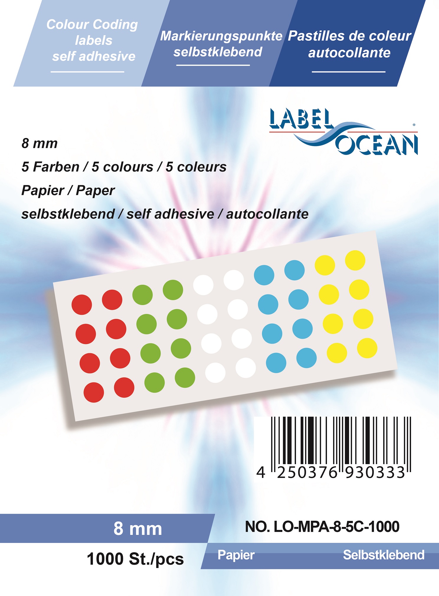 Markierungspunkte, Klebepunkte, rund, aus Papier von LabelOcean (R)
