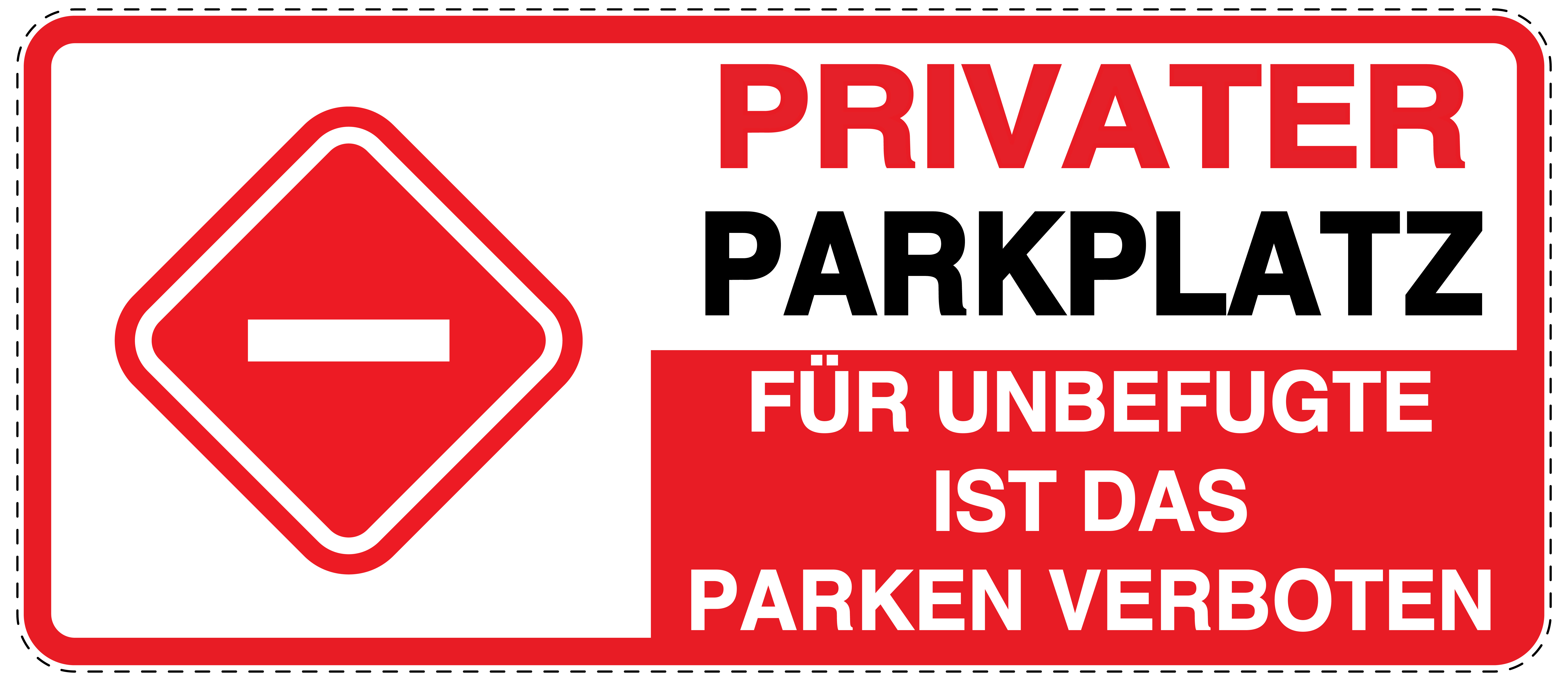 Für unbefugte parken verboten Aufkleber 30x20cm