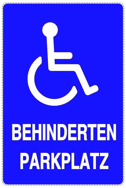 Parken verboten Behindertenparkplatz Aufkleber 20x30cm