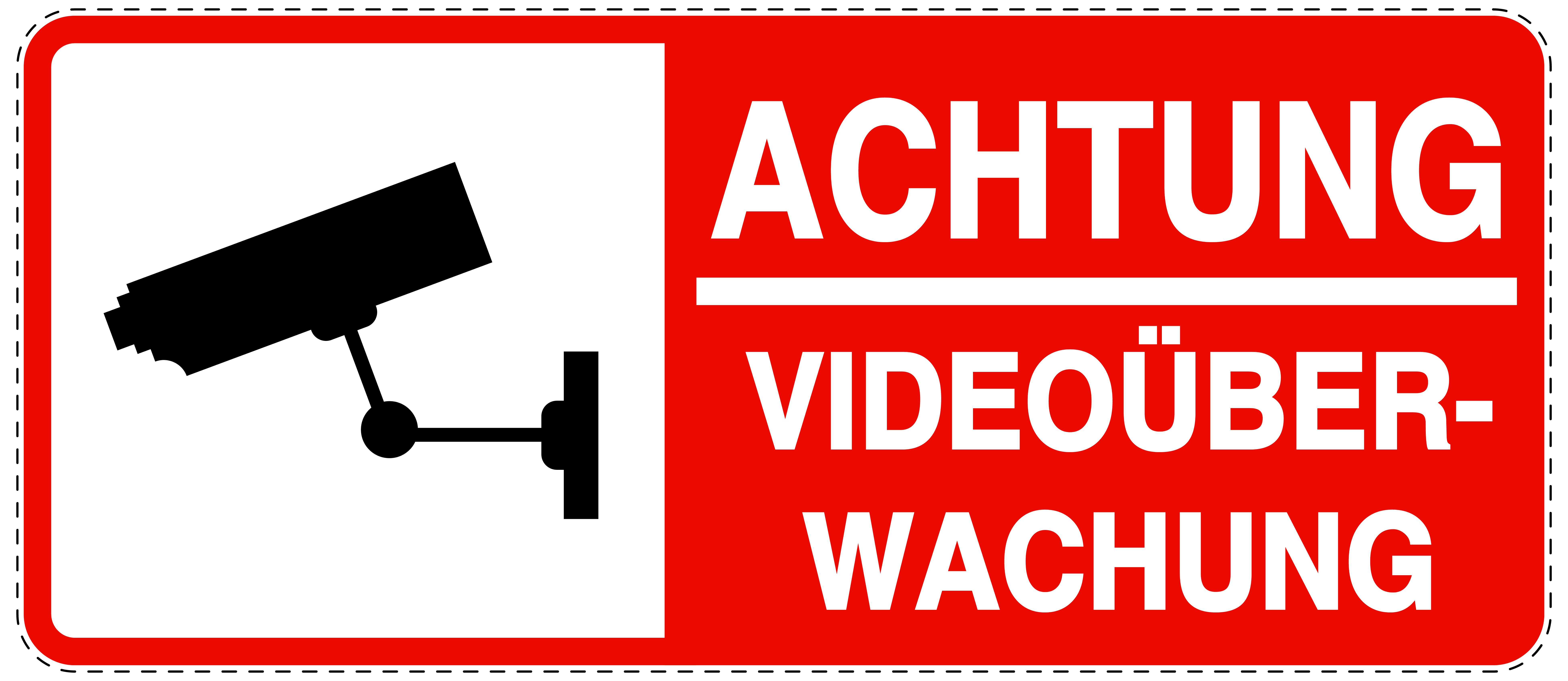 2x Videoüberwacht Videoüberwachungs Aufkleber Warnaufkleber Sticker Horizontal