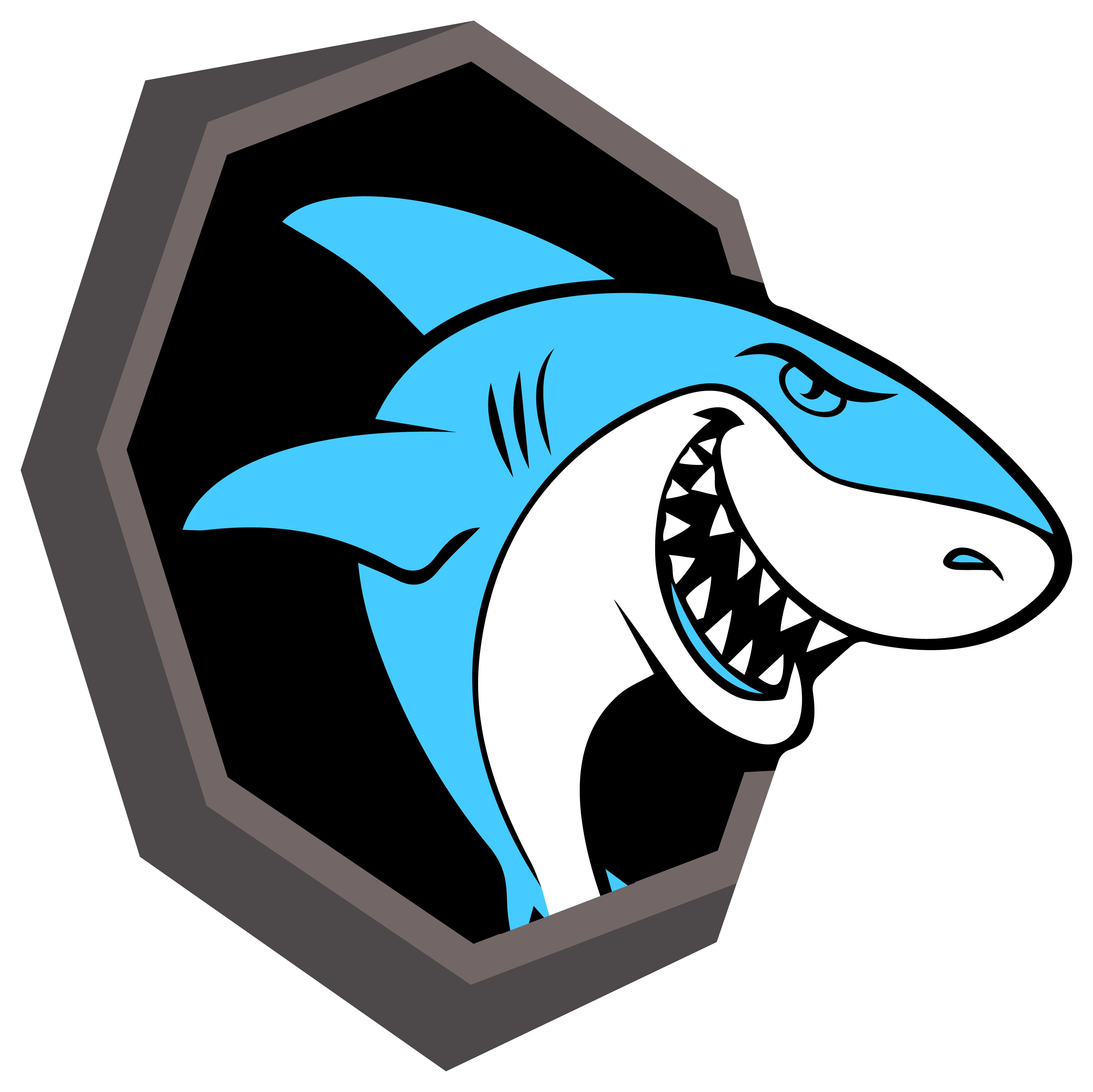 4x Aufkleber Shark Hai 6x6 cm für Auto KFZ Handy Laptop Haifisch Sticker blau