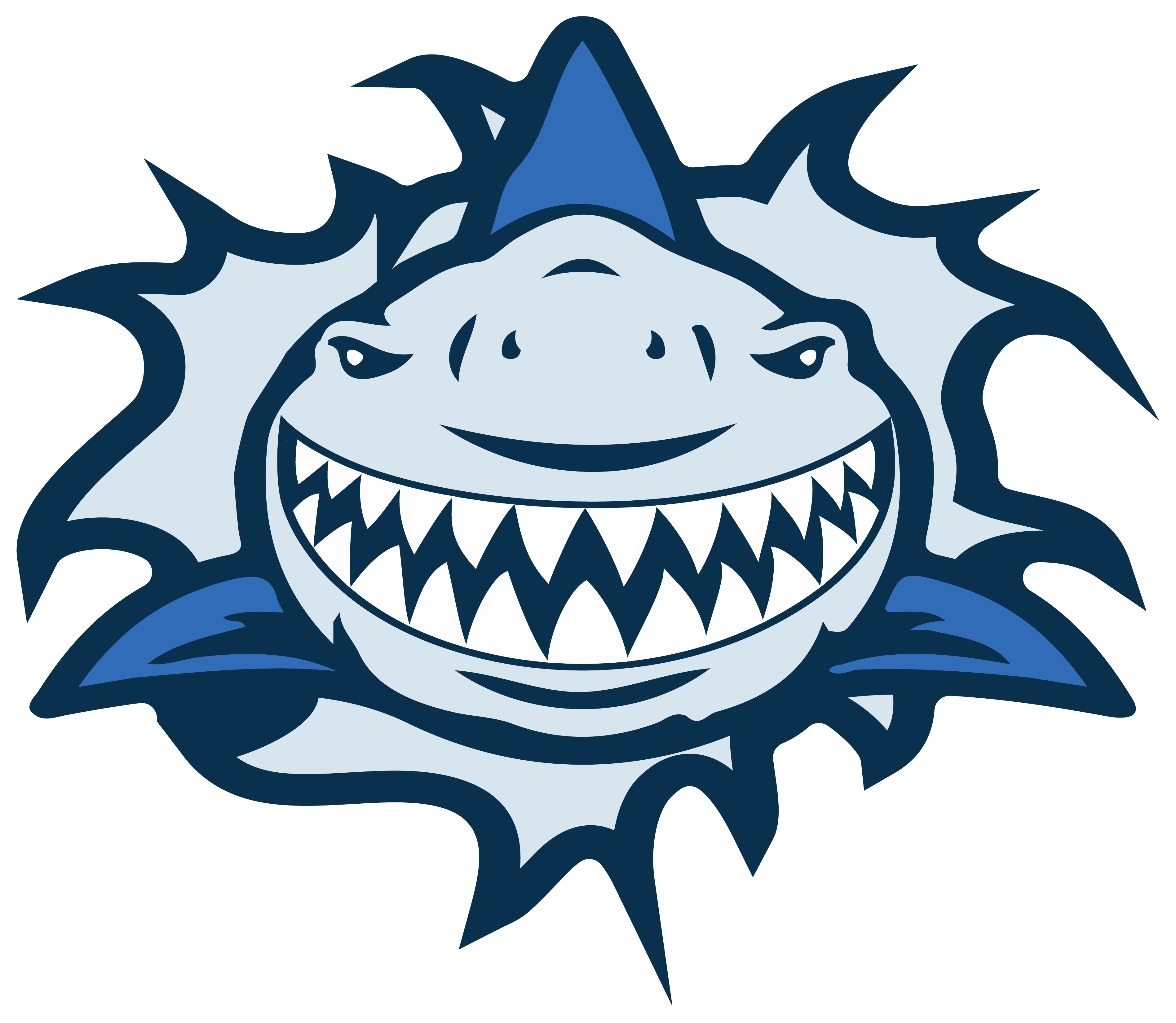 4x Aufkleber Shark Hai 6x6 cm für Auto KFZ Handy Laptop Haifisch von vorne Zähne