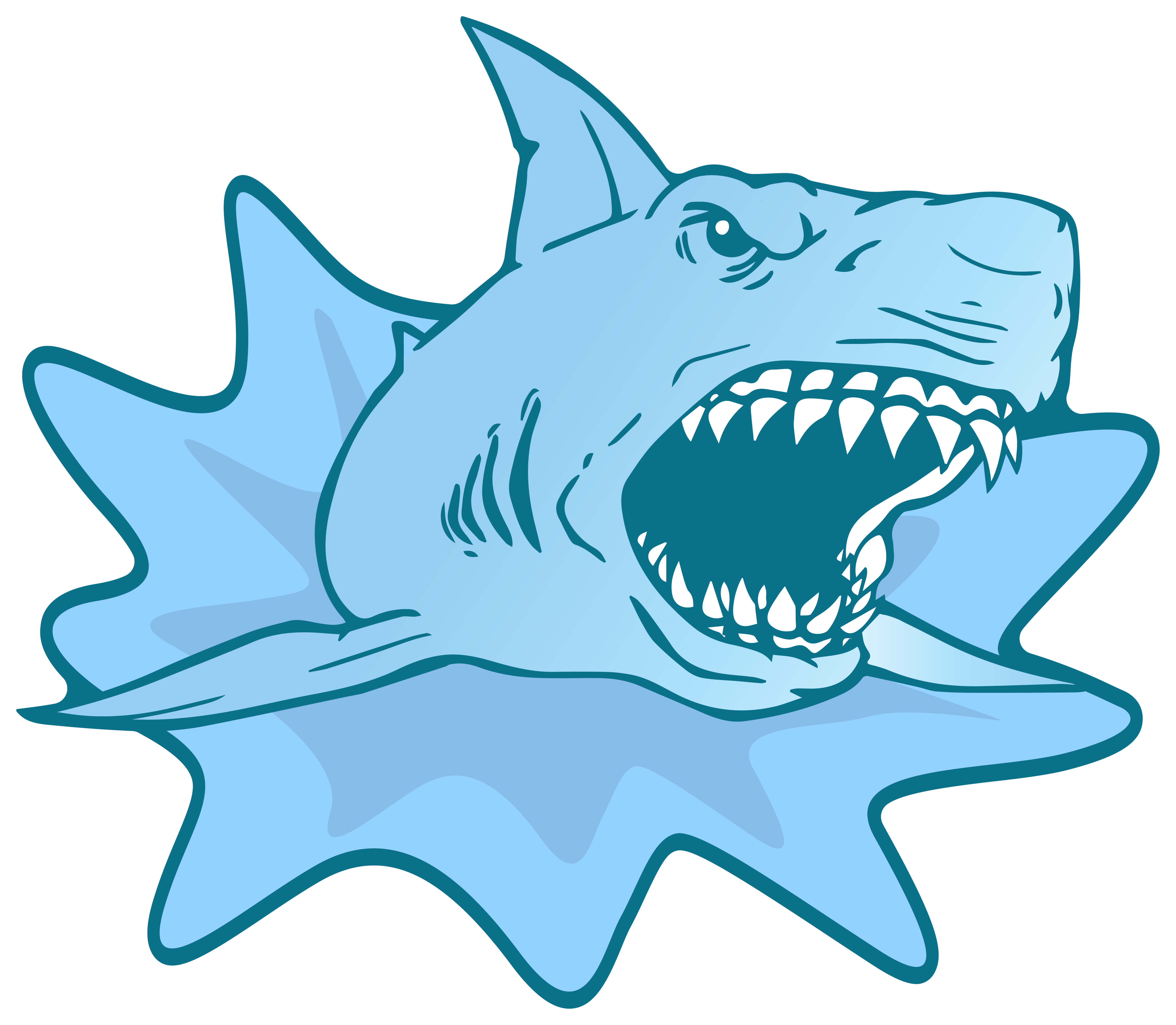 4x Aufkleber Shark Hai 5x5 cm für Auto KFZ Handy Laptop Haifisch hellblau