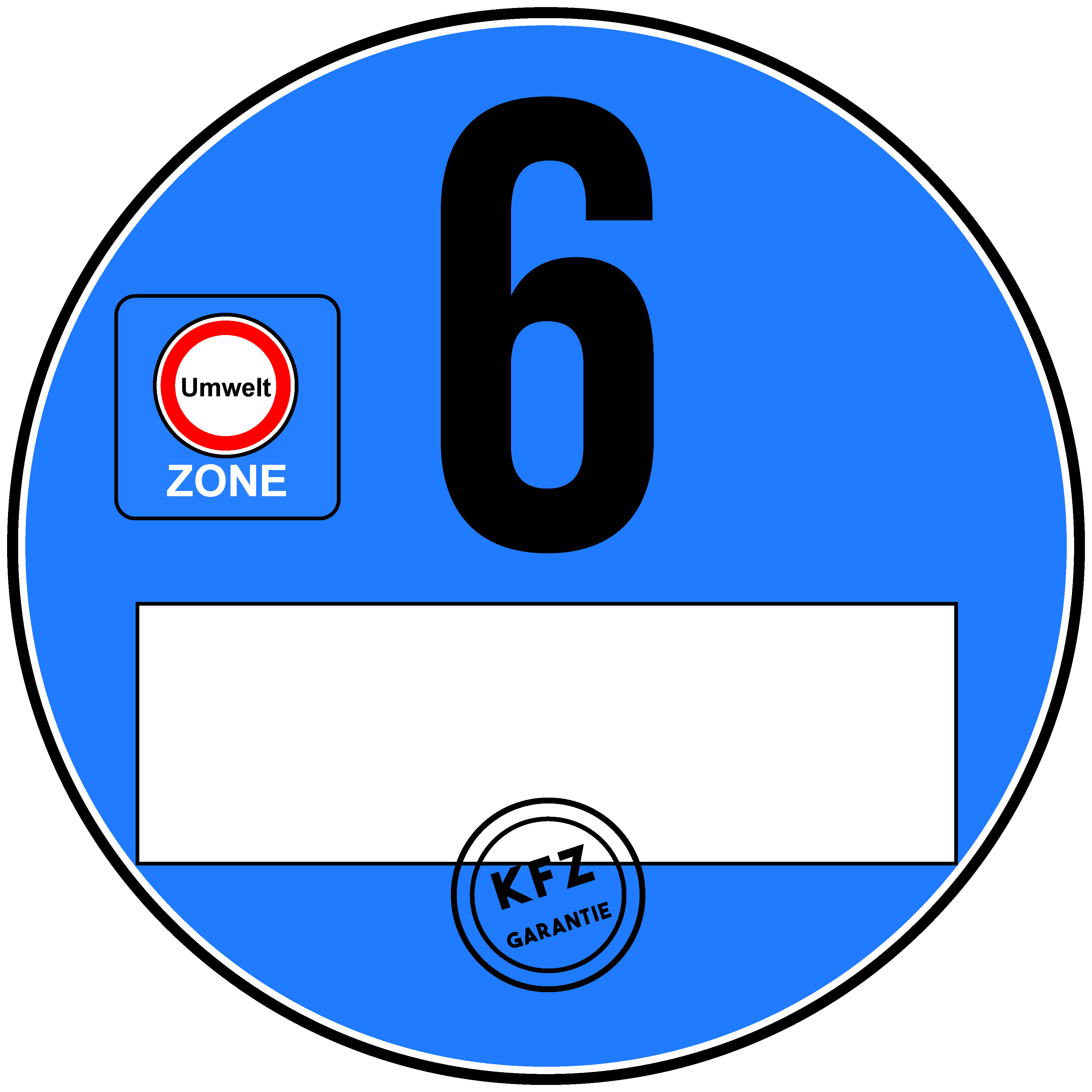 2x Euro 6 Plakette Blau Umweltplakette  Feinstaubplakette Spassplakette