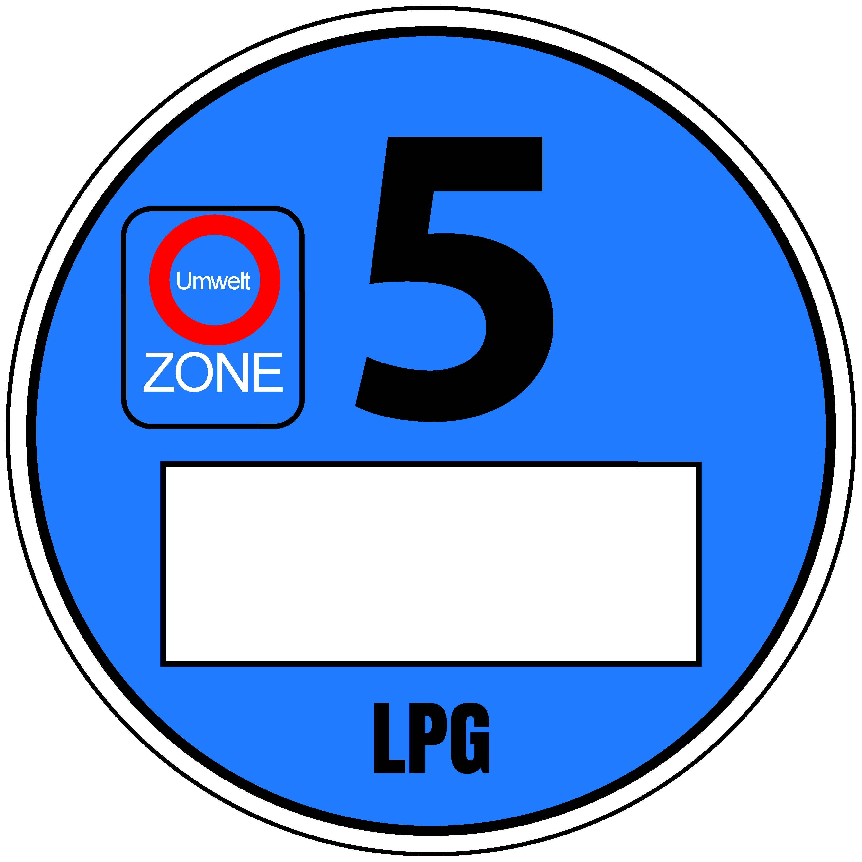 2x Euro 5 Plakette Blau LPG Umweltplakette  Feinstaubplakette Spassplakette
