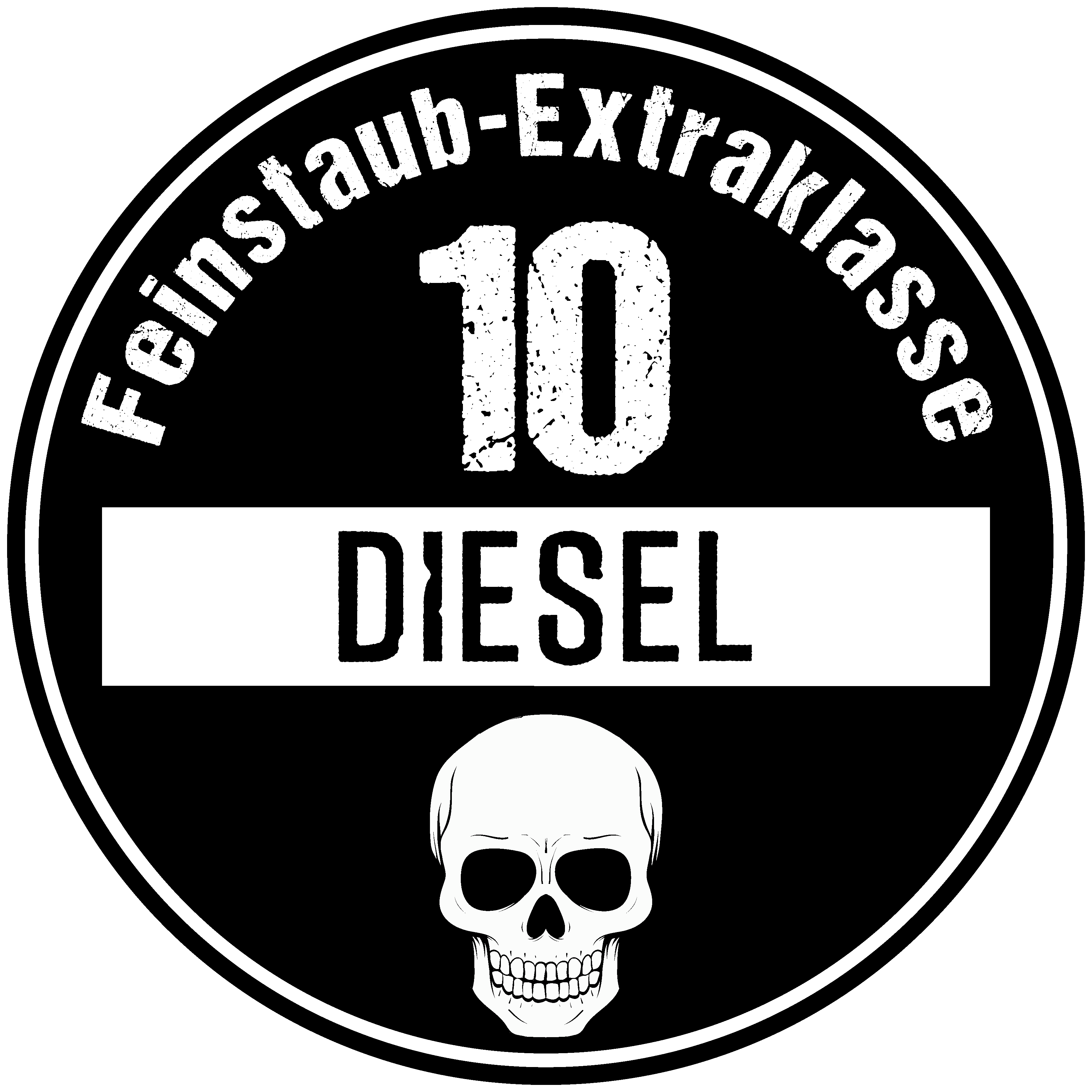2x Euro 10 Plakette Diesel Umweltplakette  Feinstaubplakette Spassplakette