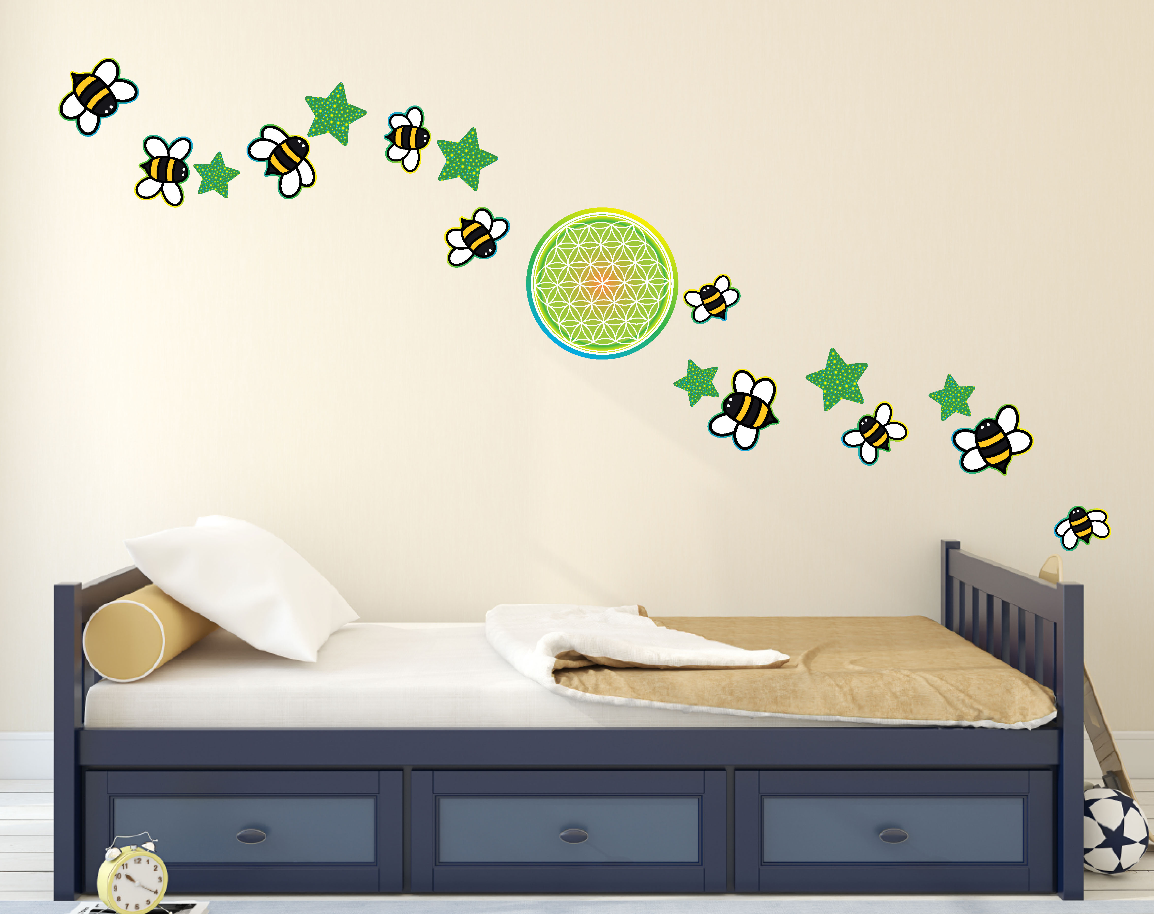 Wandtattoo Bienen Wandaufkleber für Kinderzimmer Wandsticker 10