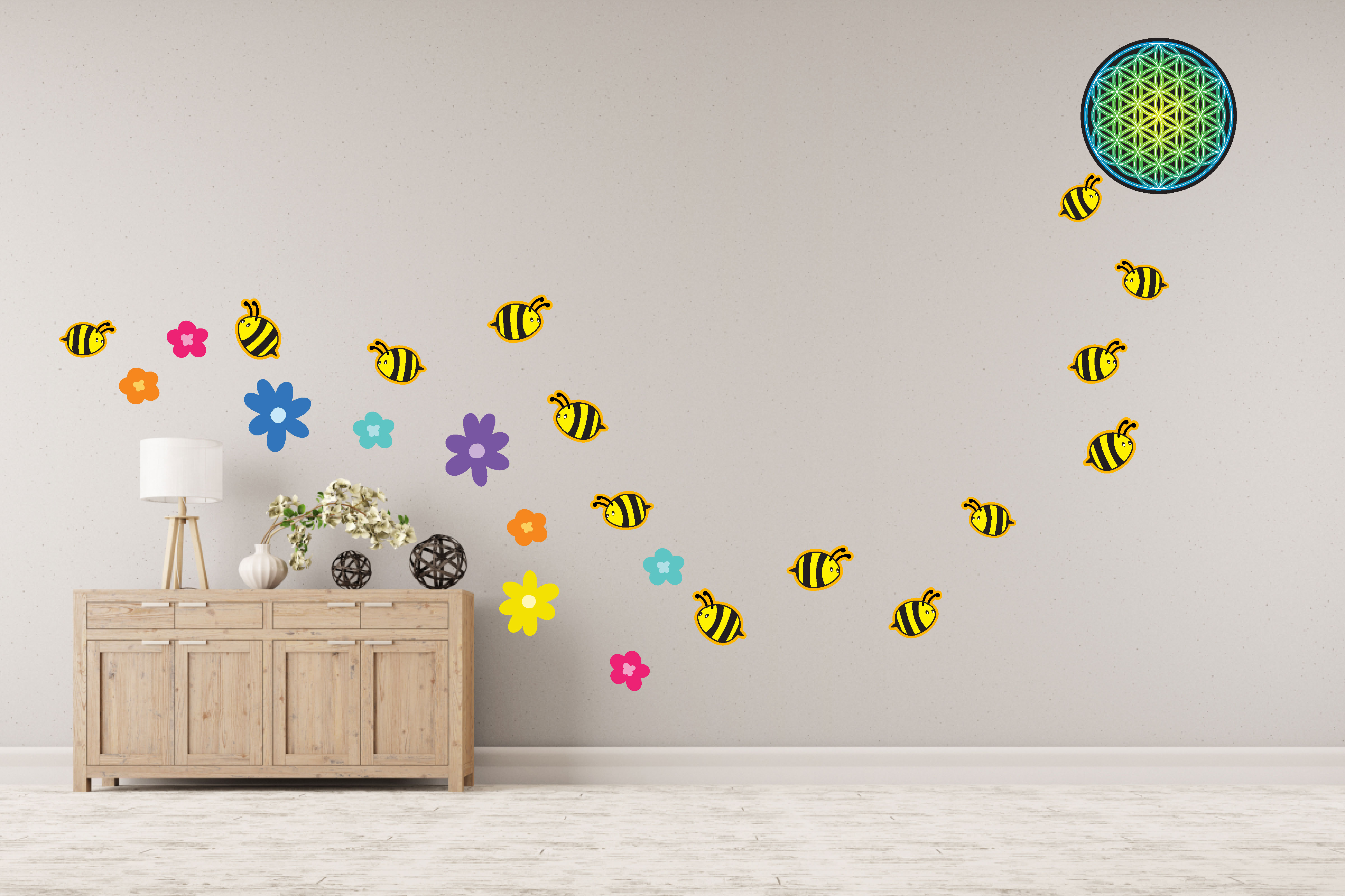Wandtattoo Bienen Wandaufkleber für Kinderzimmer Wandsticker 11