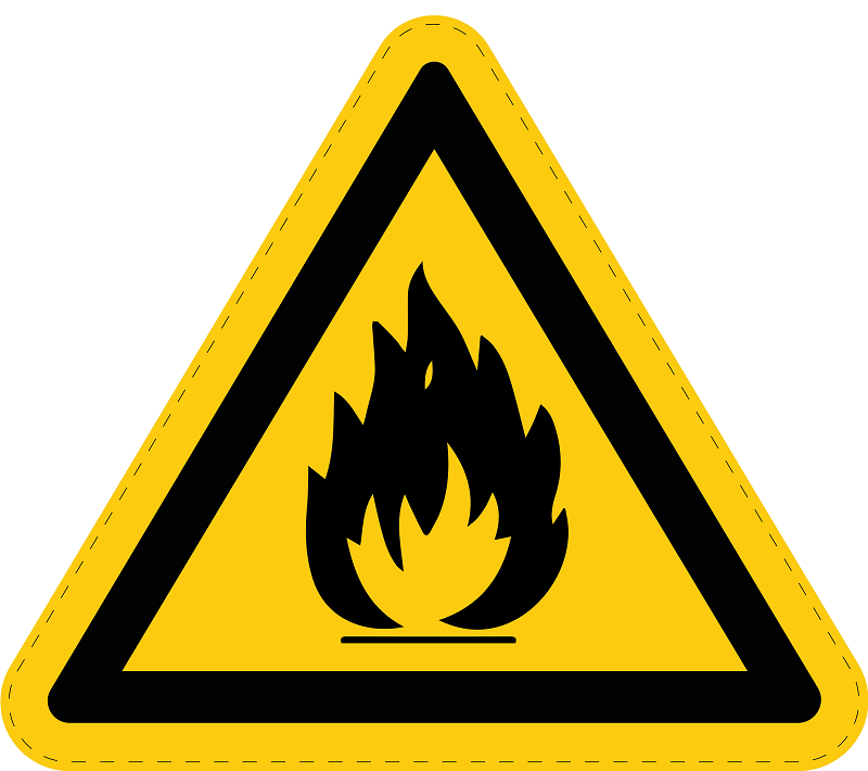 Warnzeichen Aufkleber, Warnung vor feuergefährlichen Stoffen Warnschild