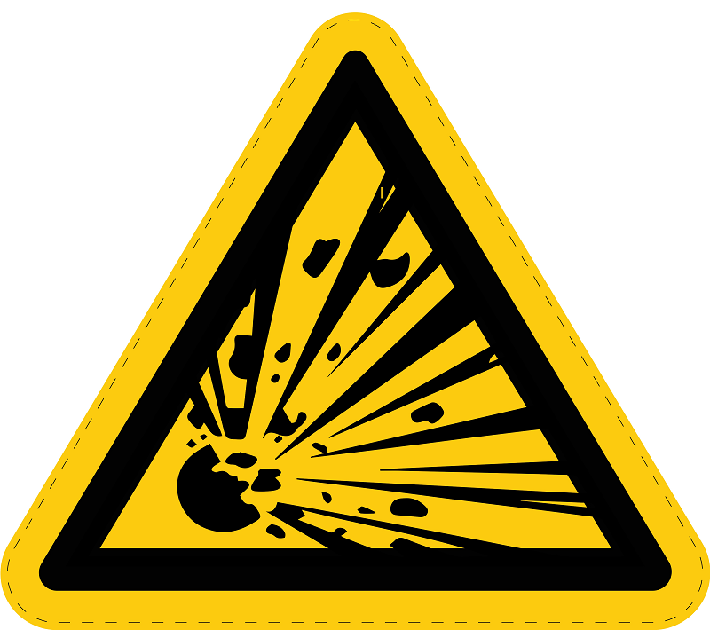 Warnzeichen Aufkleber, Warnung vor explosionsgefährlichen Stoffen Warnschild