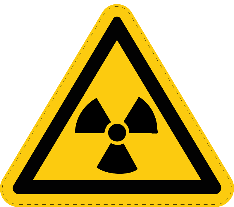 Warnzeichen Aufkleber, Warnung vor radioaktiven Stoffen Warnschild