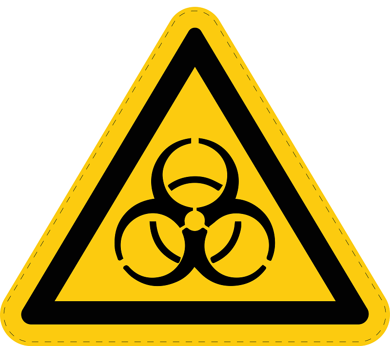 Warnzeichen Aufkleber, Warnung vor Biogefährdung Warnschild