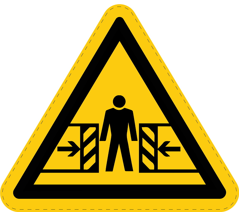 Warnzeichen Aufkleber, Warnung vor Quetschgefahr Warnschild