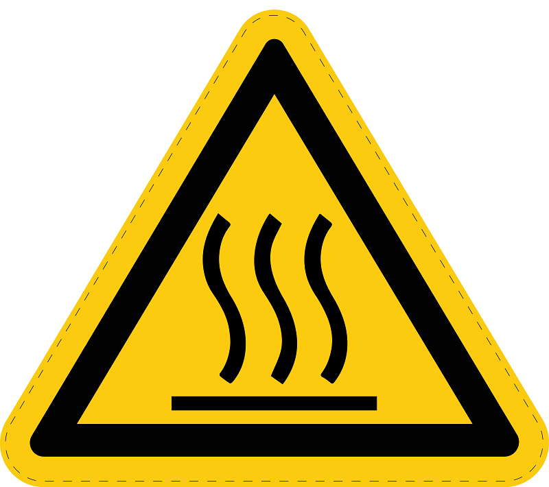 Warnzeichen Aufkleber, Warnung vor heißer Oberfläche Warnschild