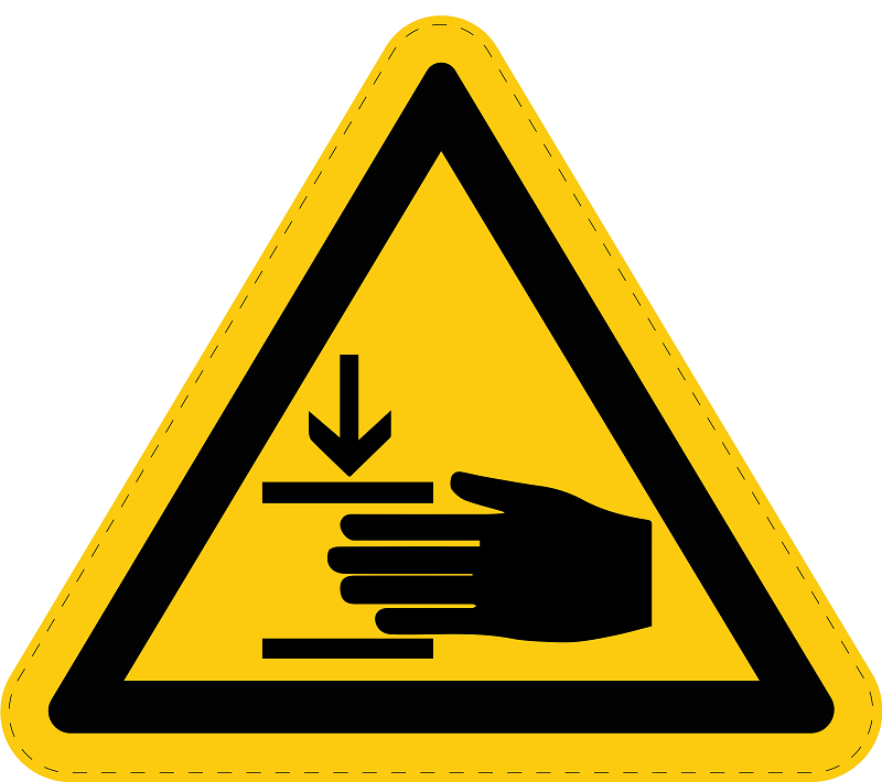 Warnzeichen Aufkleber, Warnung vor Handverletzungen Warnschild